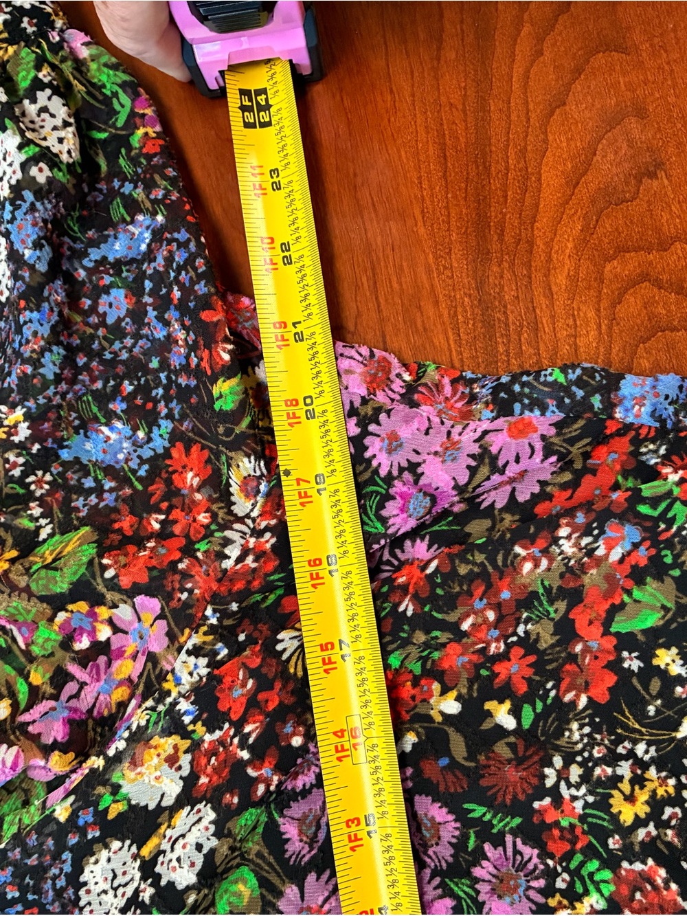 Maeve Anthropologie Floral Tiered Dress Size L Black Multicolor - Picture 7 of 7